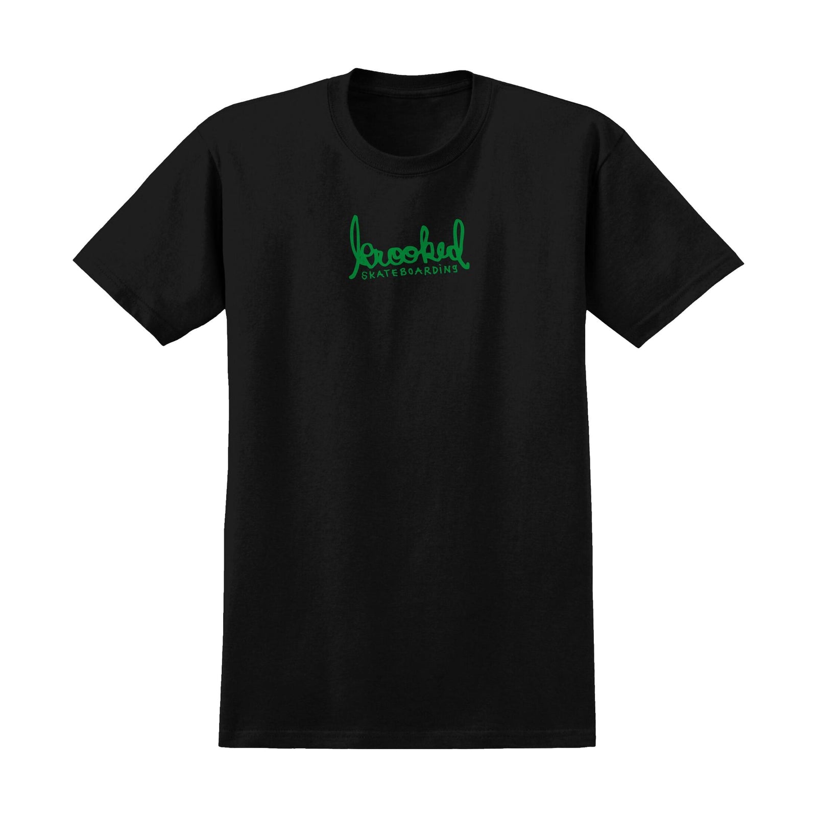 Krooked Script Tee Black/Green - Venue Skateboards