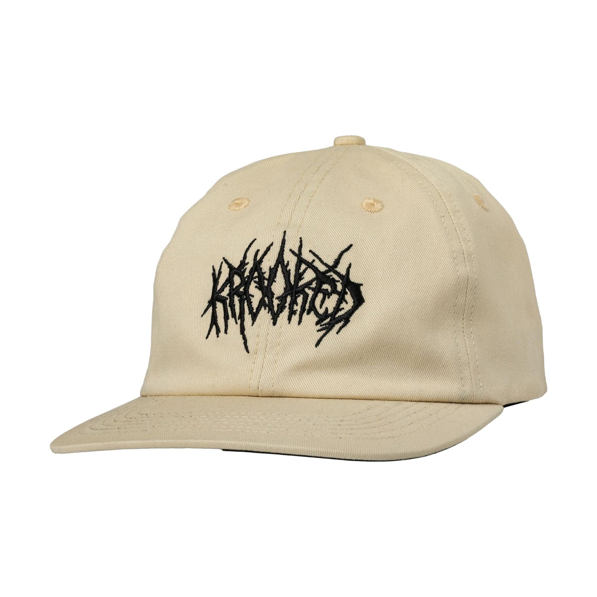 Krooked Adj. Necro Skript Strapback Hat Off White/Black - Venue Skateboards