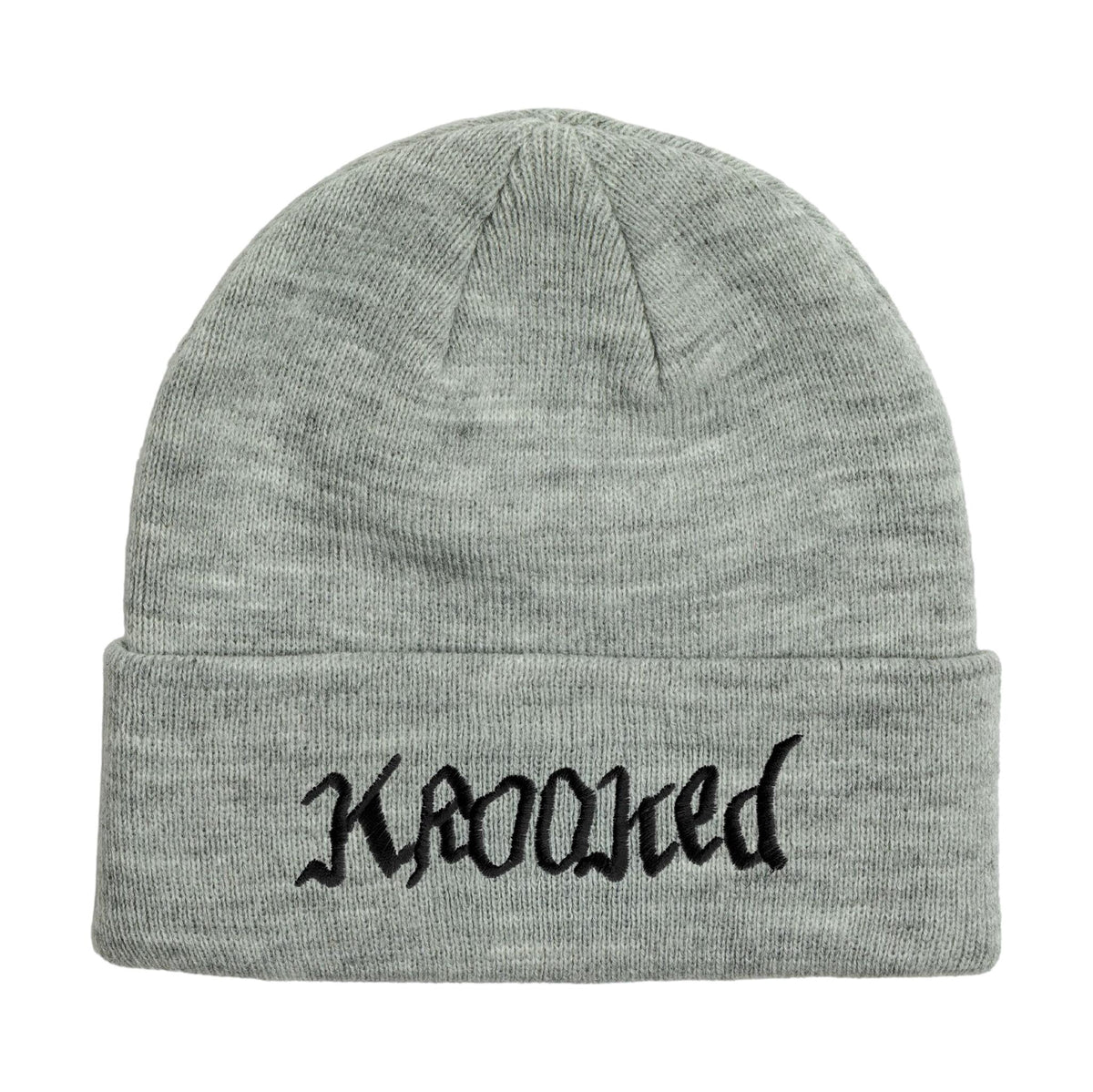 Krooked Double OK Script Cuff Beanue Heather Grey/Black - Venue Skateboards