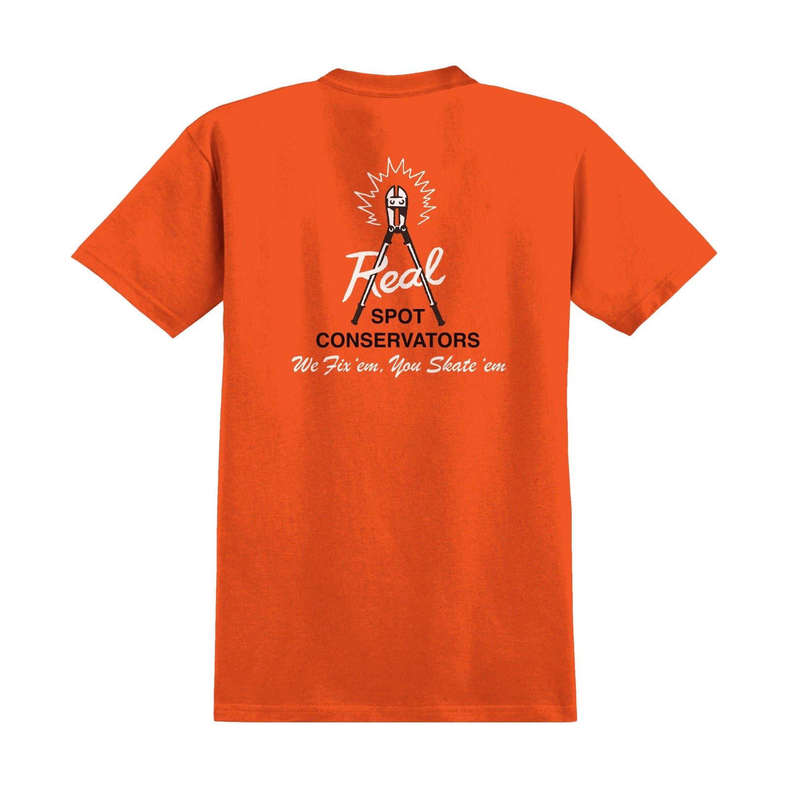 Real Spot Conservators Tee Orange/White - Venue Skateboards