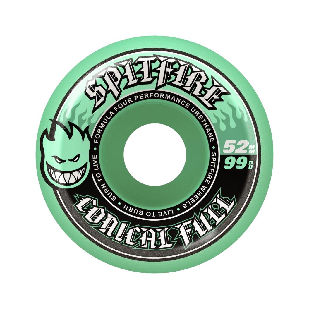 SF F4 99 Conical Full Teal 52mm Wheels - Venue Skateboards