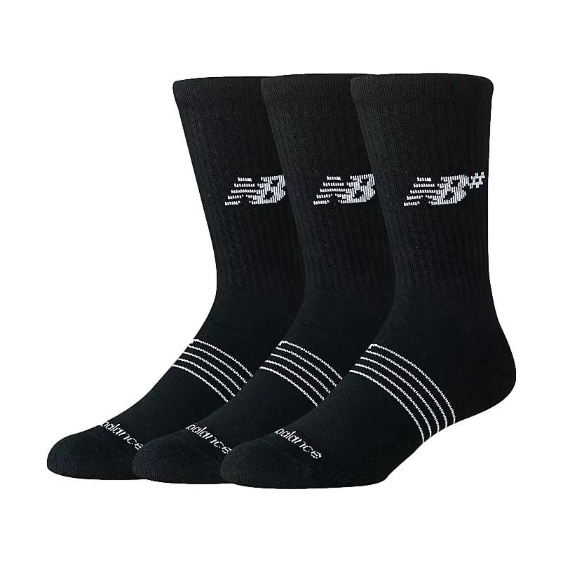 New Balance Active Numeric Crew Socks Black/White - Venue Skateboards