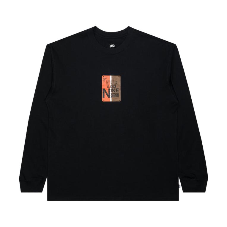 Nike SB Longsleeve Bus Pass T-Shirt Black/Safety Orange - Venue SKateboards