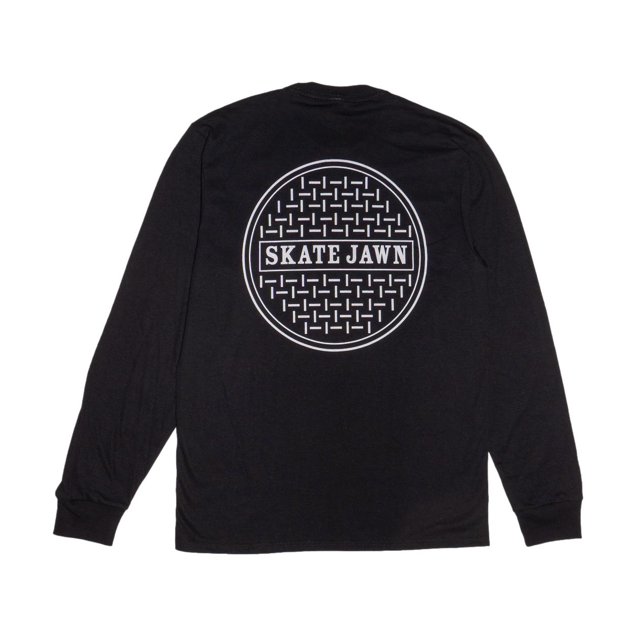 Skate Jawn Sewer Cap Long-sleeve Tee Black - Venue Skateboards