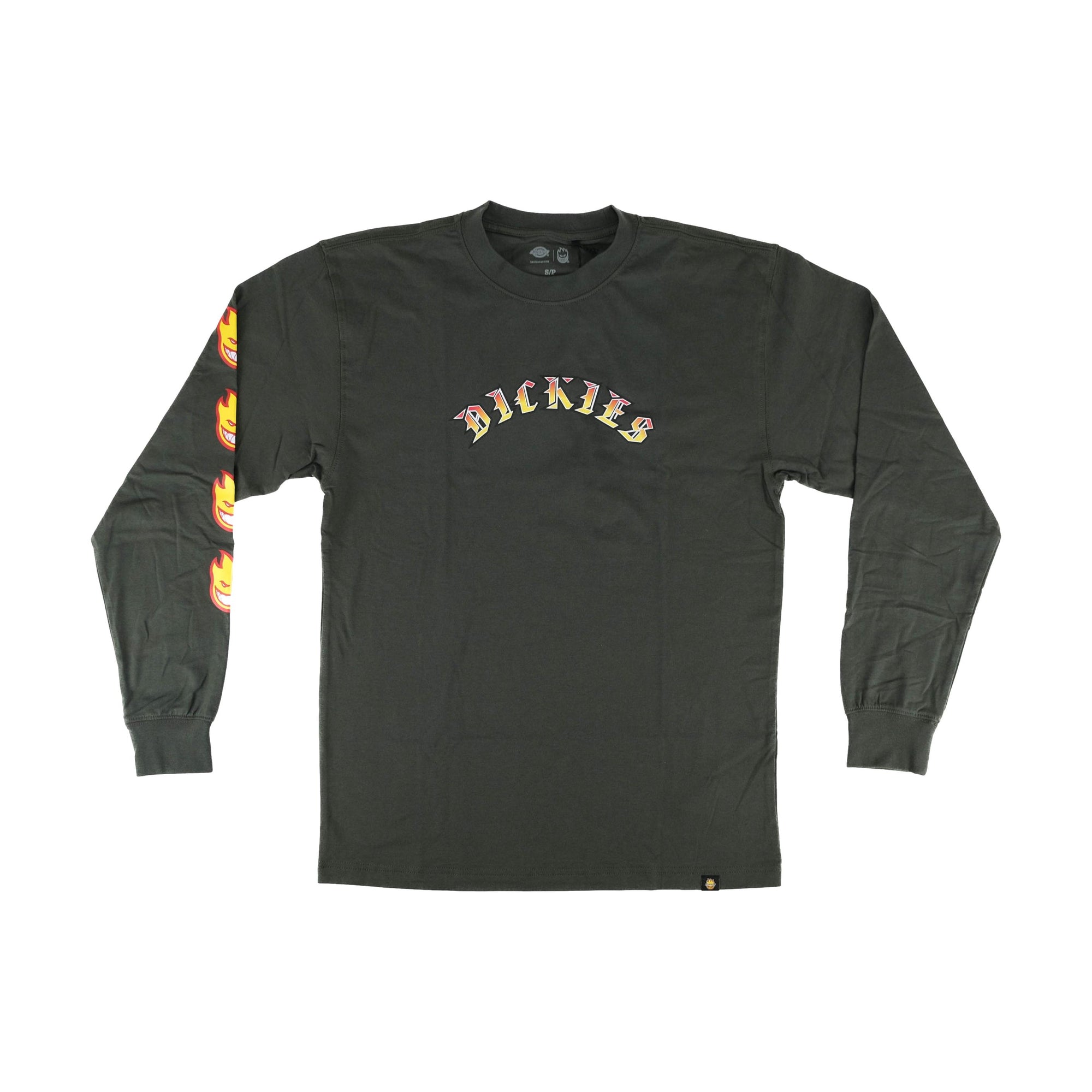 Dickies x Spitfire LS Graphic Tee Olive Green - Venue Skateboards