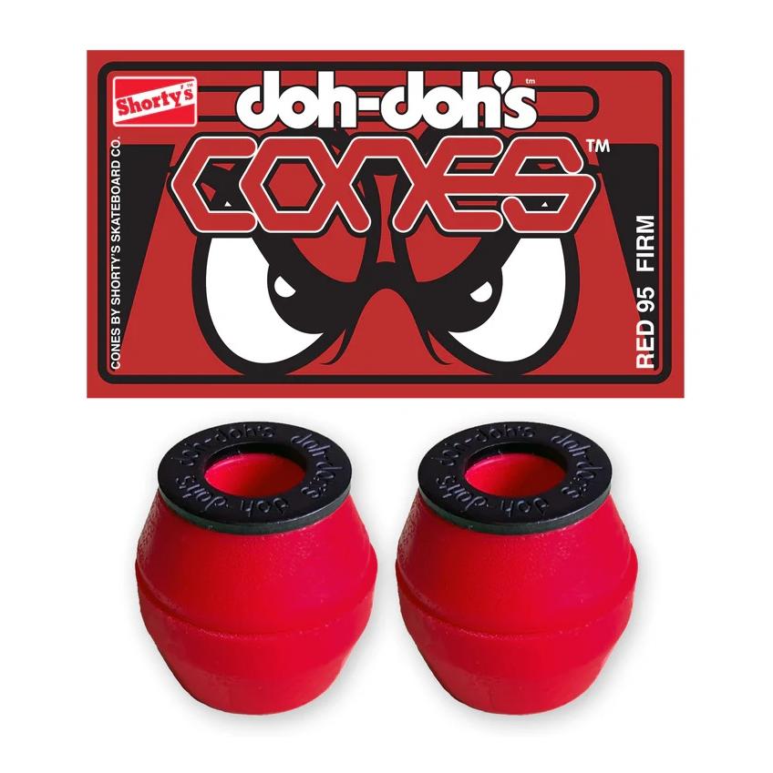 Shorty&#39;s Doh Doh&#39;s Cones Red 95a Bushings - Venue Skateboards