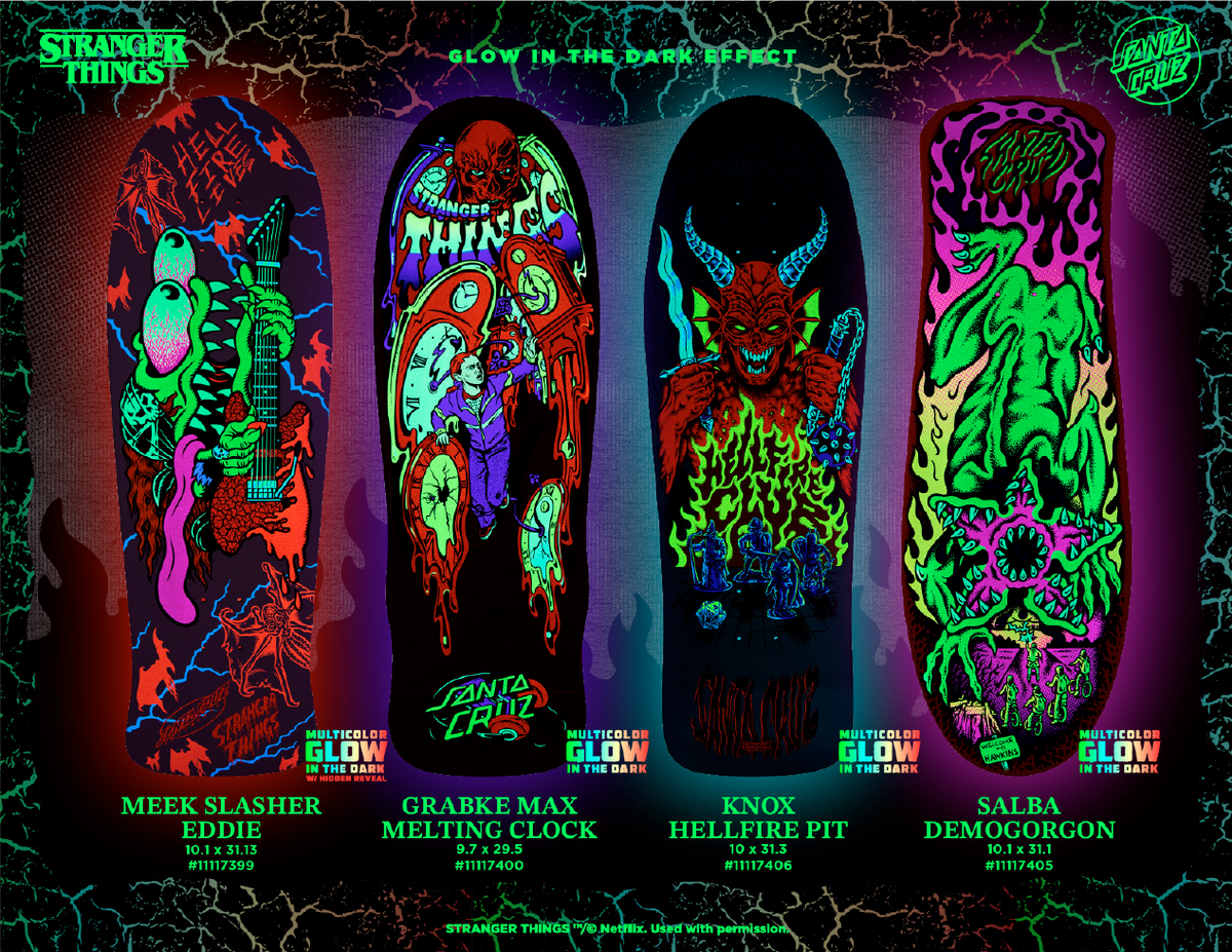 Santa Cruz X Stranger Things Grabke Melting Clock 9.7" Deck - Venue Skateboards
