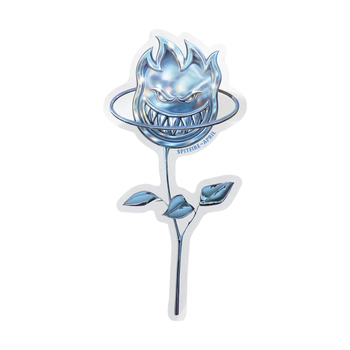 Spitfire X April Skateboards Chrome Rose Big Head Sticker 5' - Venue Skateboards