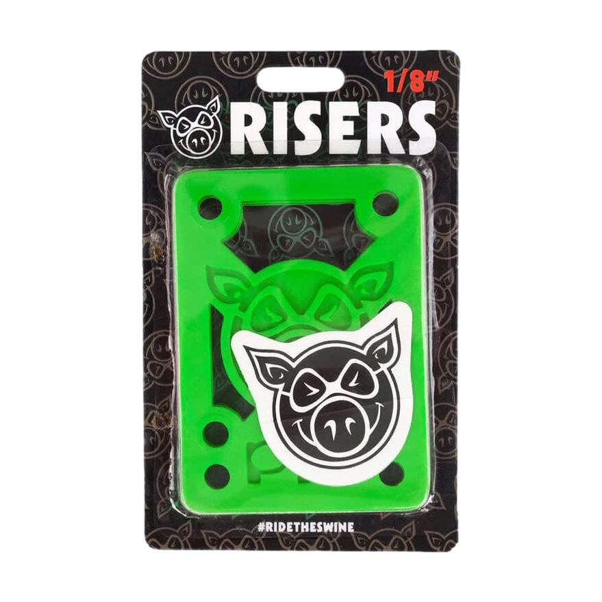Pig Piles 1/8" Hard Risers Green - venue skateboards