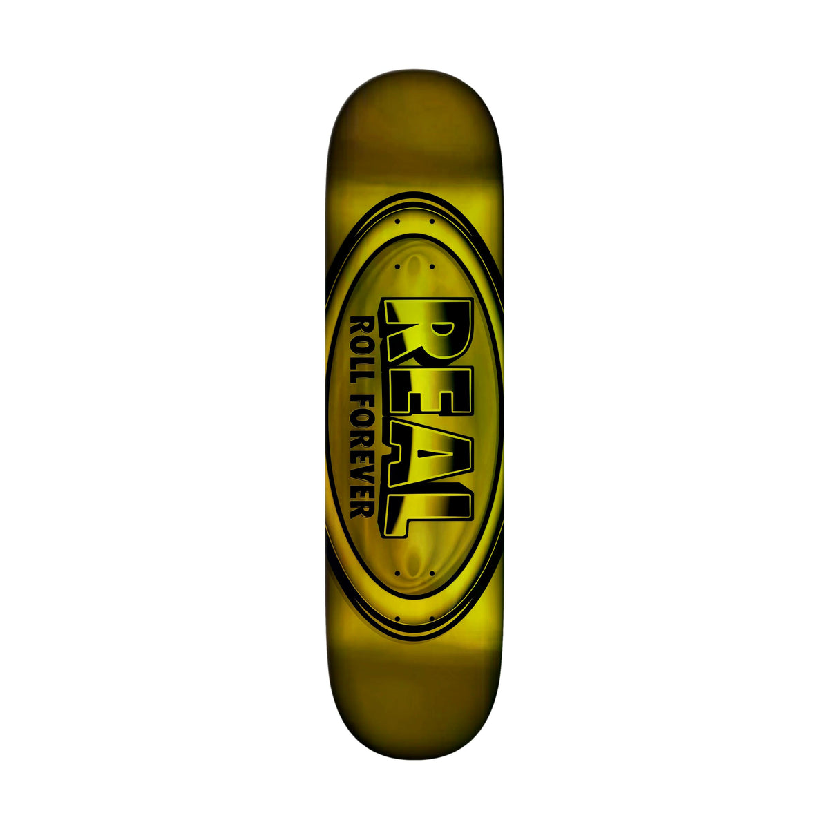 Real DBX Oval Yellow Foil 8.38" Full Deck - Venue Skateboards