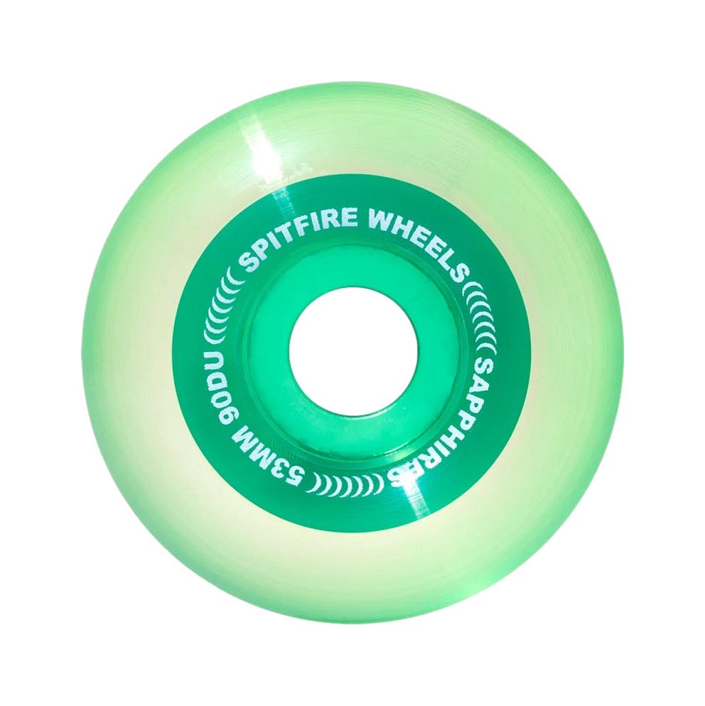 SF 90D Sapphire Clear/Green 53mm Wheels - Venue Skateboards