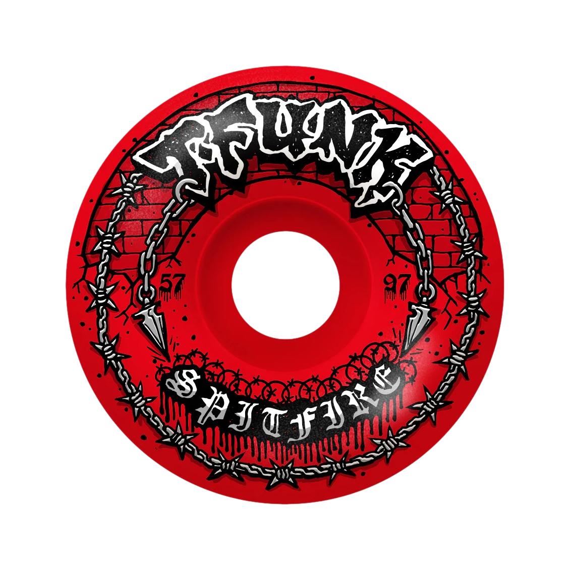 SF F497 T-Funk Raw Radial Full Red 57mm Wheels