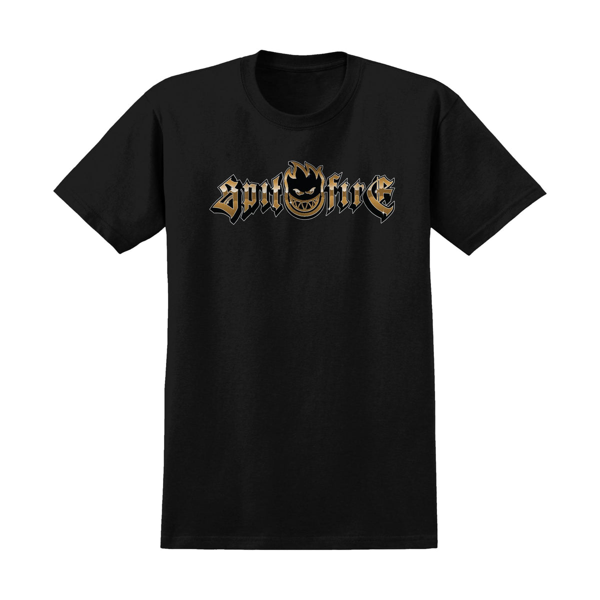 Spitfire Gold Chrome Tee Black - Venue Skateboards