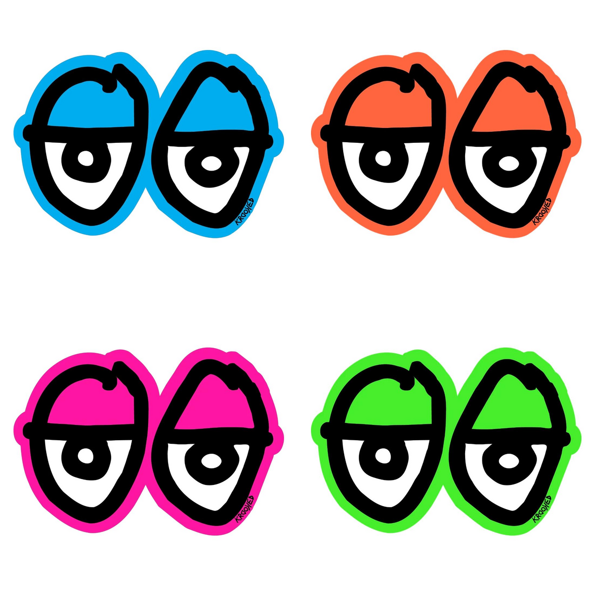 Krooked Eyes Diecut Medium Sticker