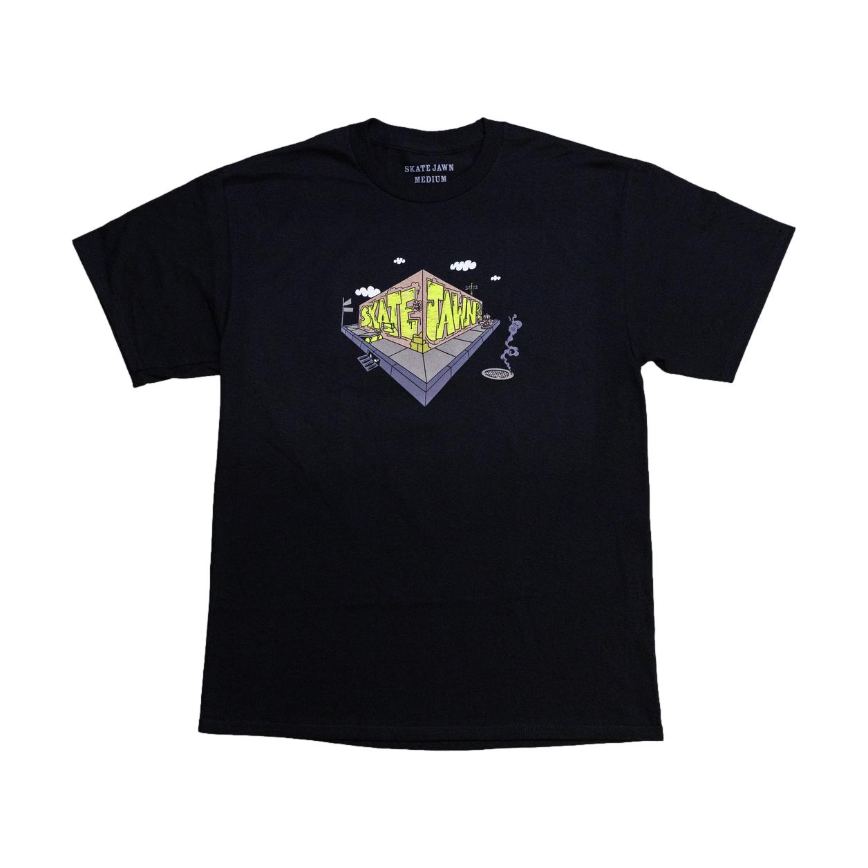 Skate Jawn Corner Tee Black - Venue Skateboards