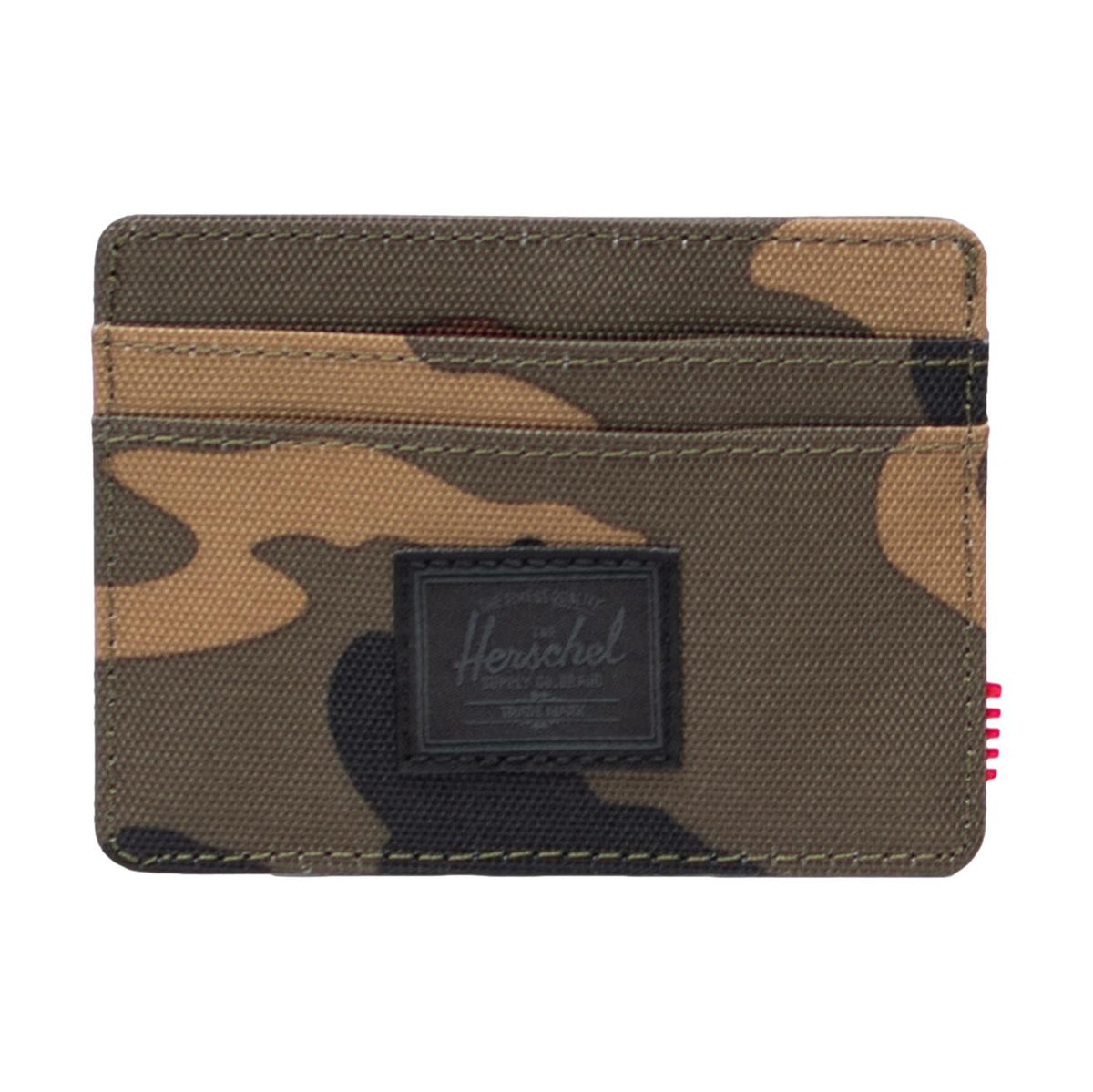 Herschel Charlie Cardholder Woodland Camo/Black Label - Venue Skateboards