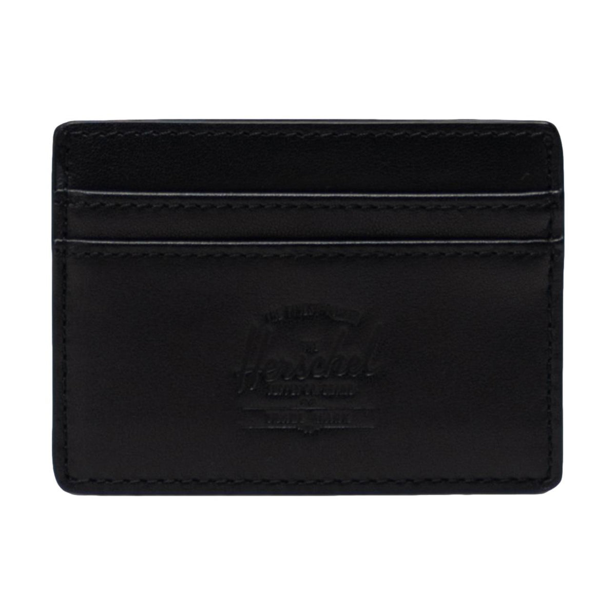 Herschel Charlie Cardholder Leather Black - Venue Skateboards