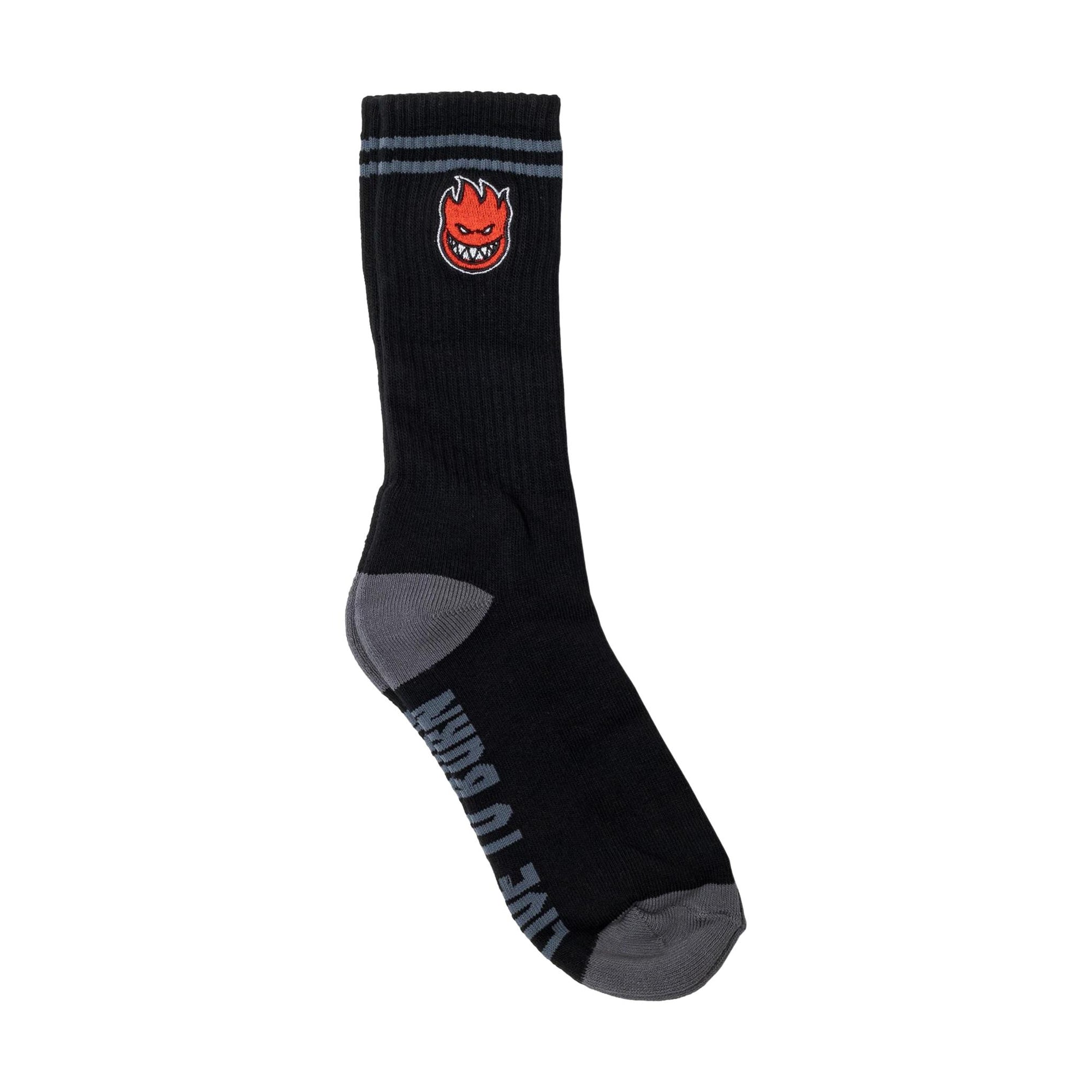 Spitfire Bighead Fill Embroidered Socks Black/Charcoal/Red