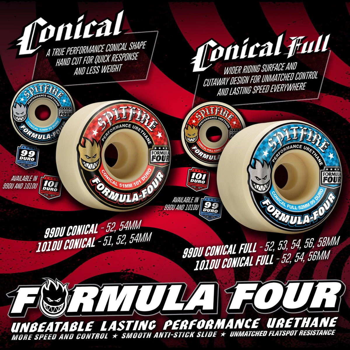 Spitfire F4 99a Conical Full 56mm - Venue Skateboards