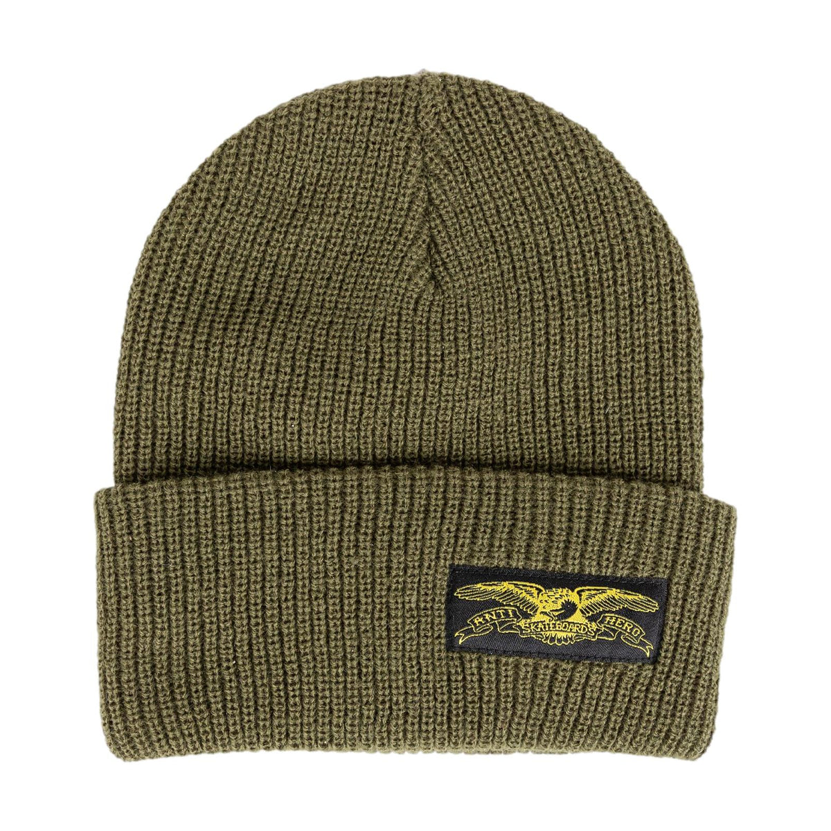 Anti Hero Stock Eagle Label Beanie Olive - Venue Skateboards