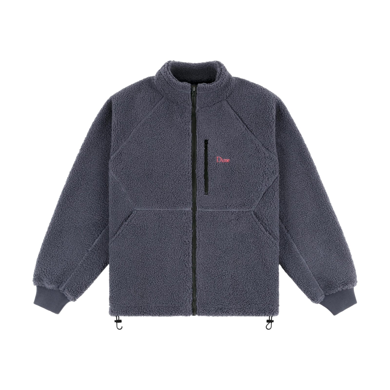 Dime Polar Fleece Sherpa Zip Cool Grey - Venue Skateboards