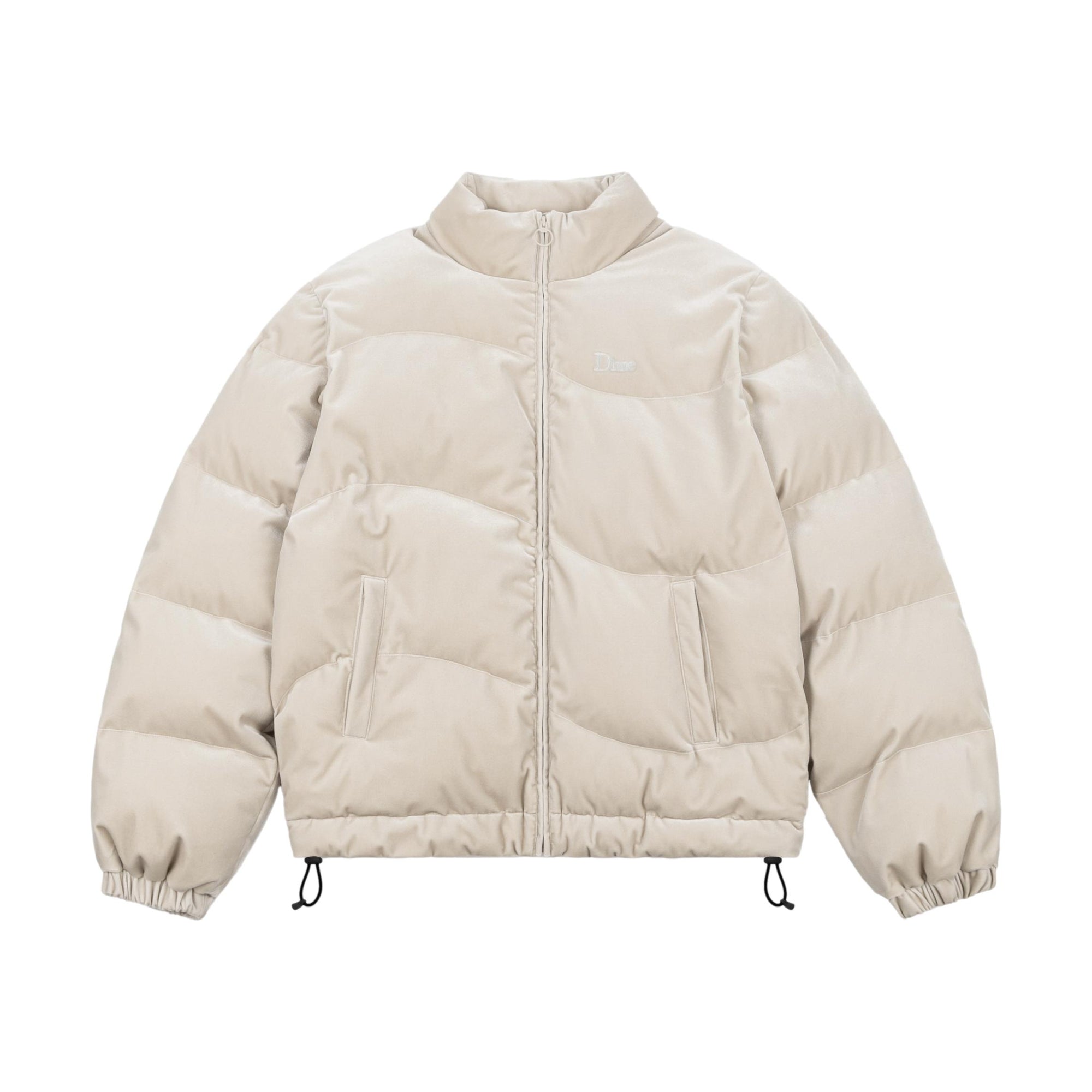 Dime Velvet Quilted Puffer Beige - Venue Skateboards