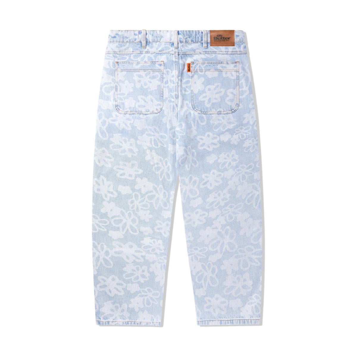 Butter Flower Denim Pants Light Blue