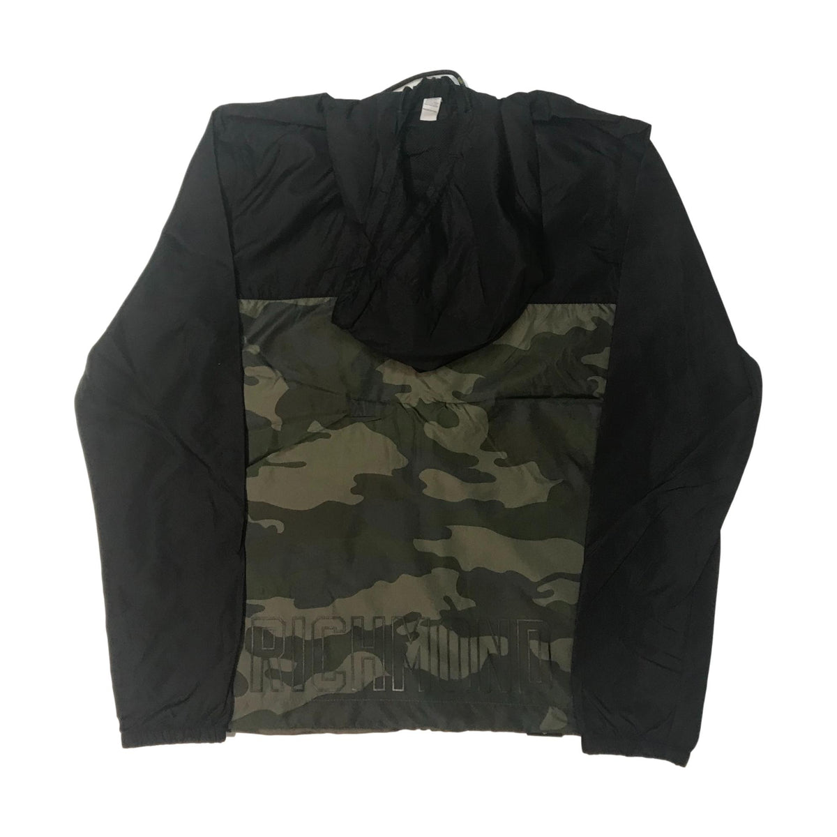 Venue Hooded Zip Windbreaker - Black/Forest Camo w/Red V Logo