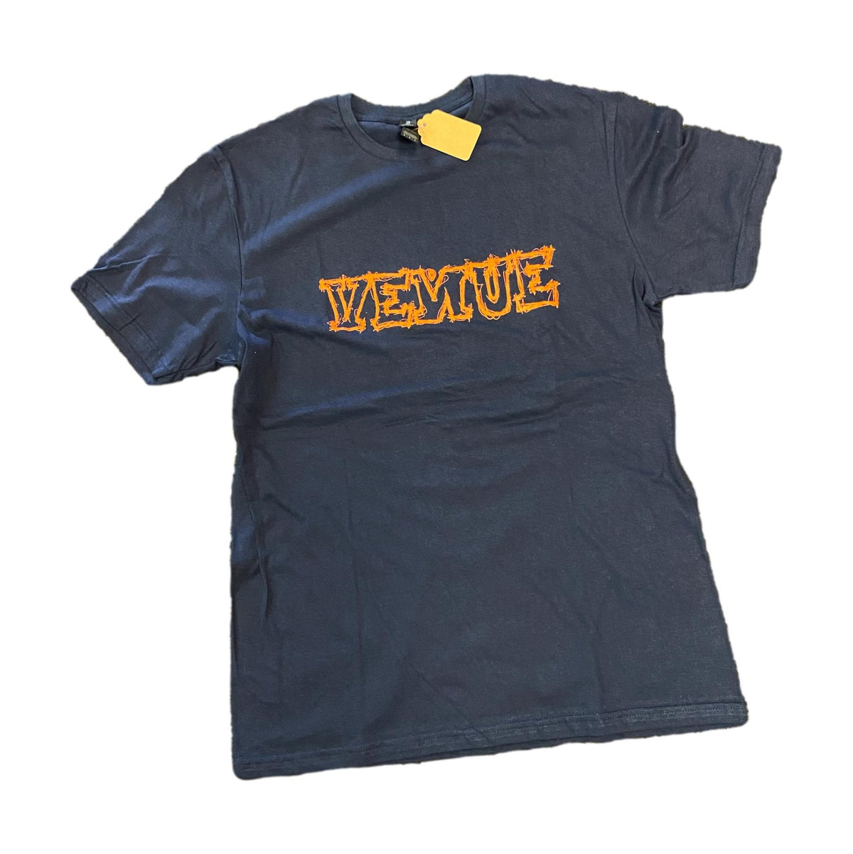 Venue Scratchy T-Shirt Navy/Orange - Venue Skateboards
