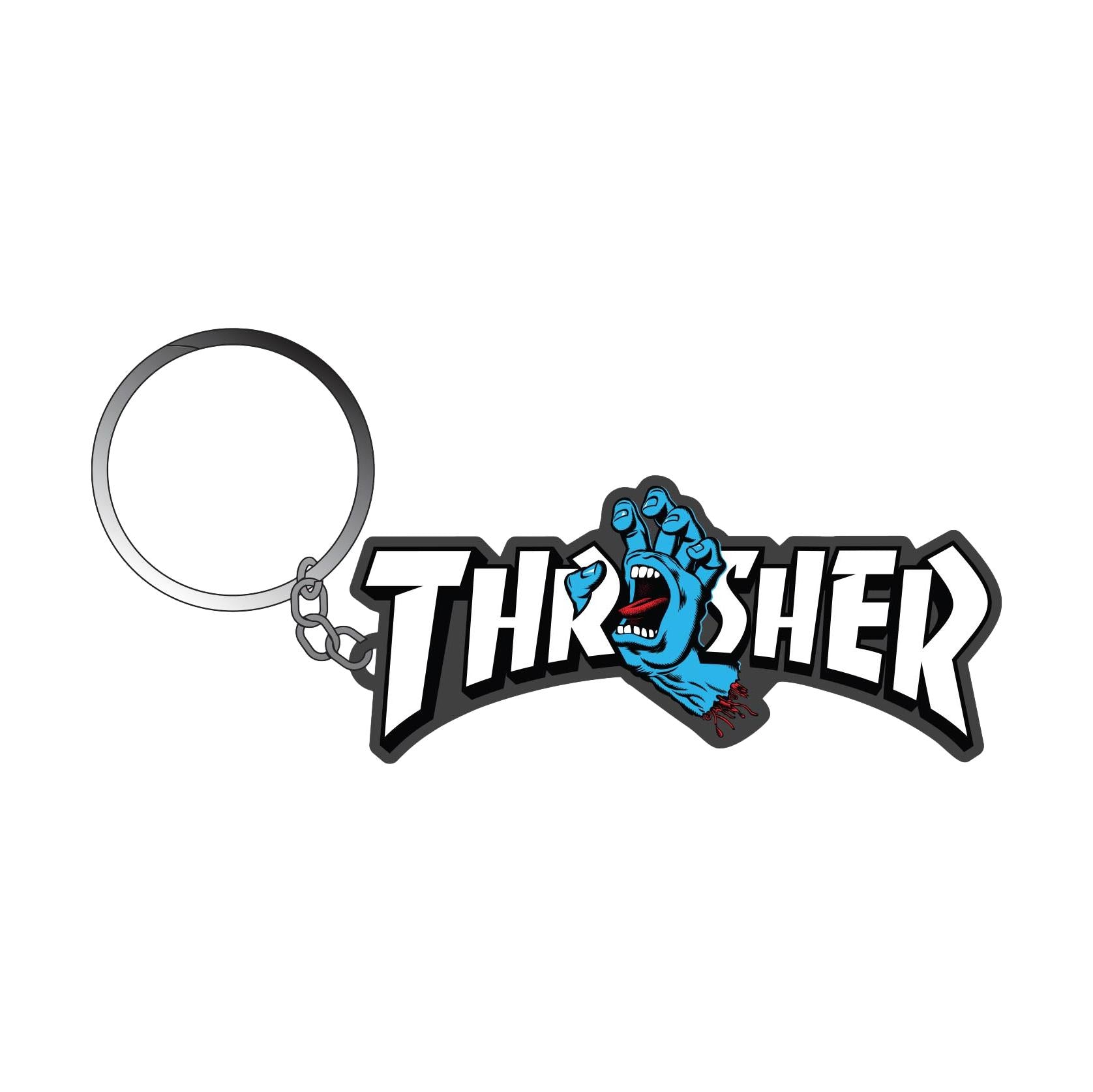 Thrasher X Santa Cruz Screaming Logo Keychain Black/Blue - Venue Skateboards