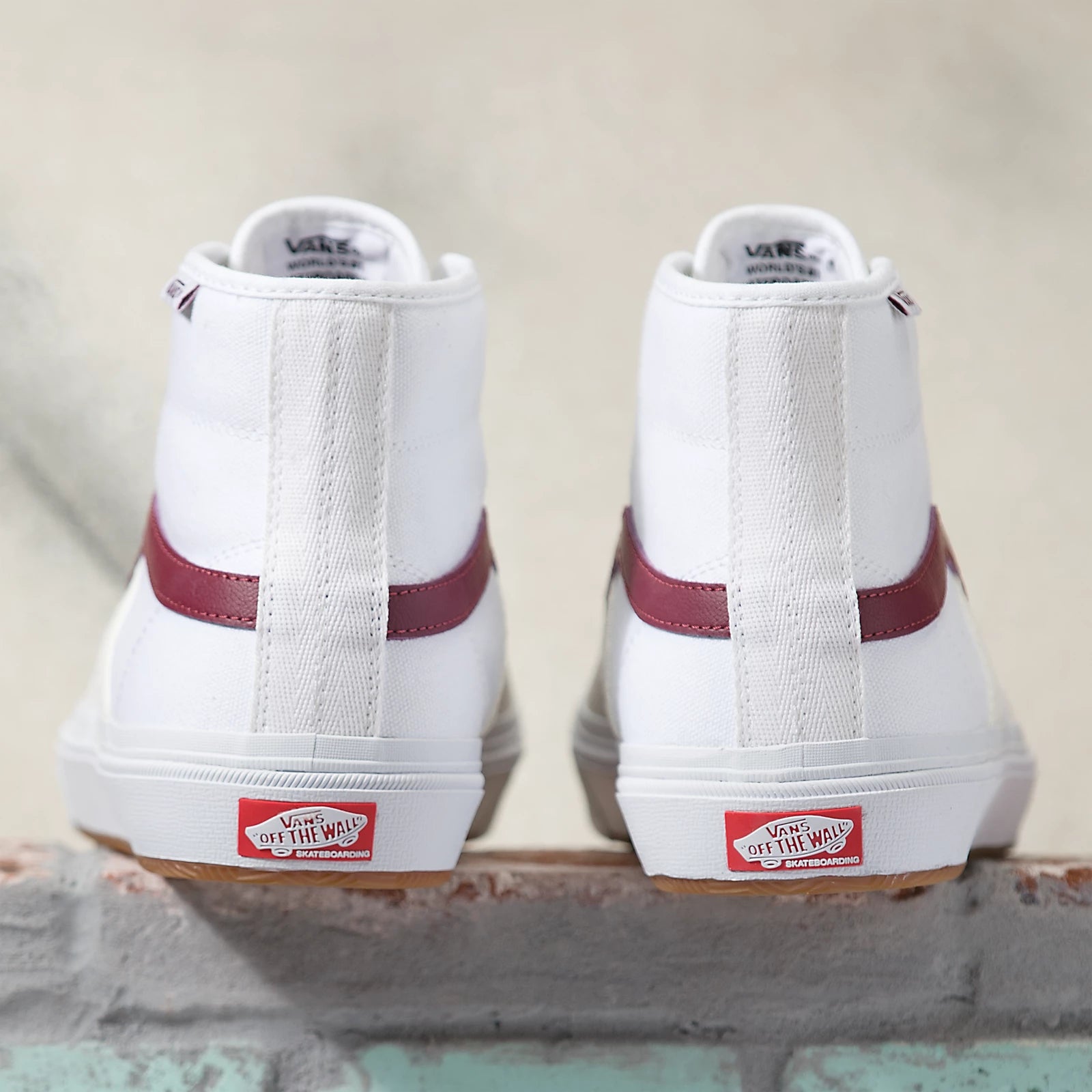 Blue white and red vans on sale
