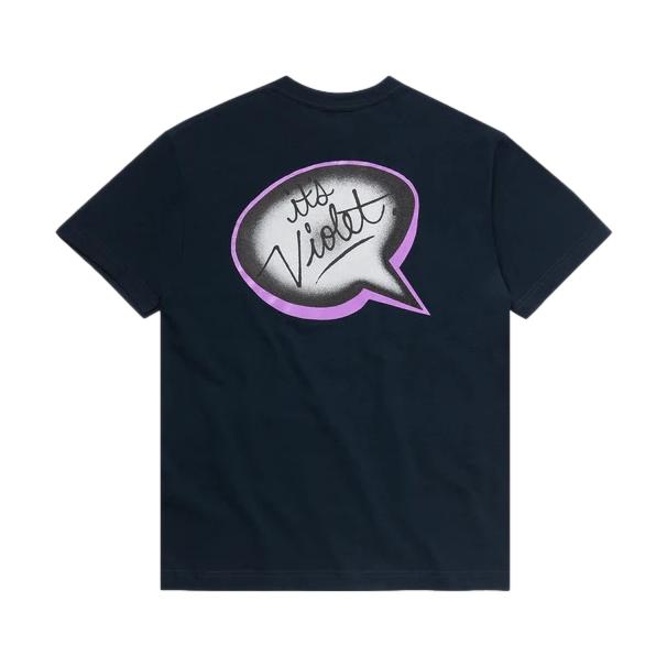 Violet Skateboards It's Violet! Speech Bubble Logo Tee Navy S