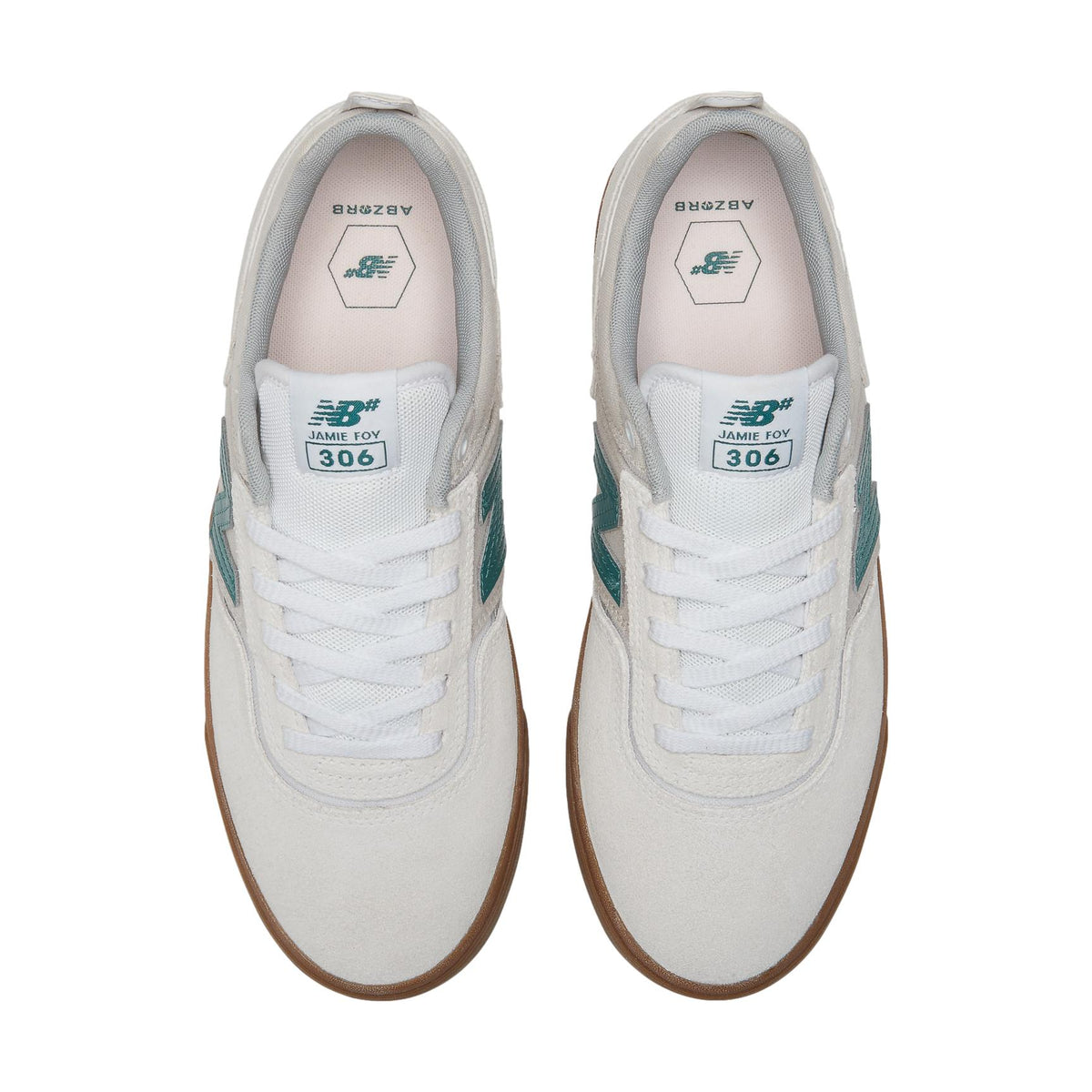 New Balance Jamie Foy 306 White w/Green - Venue Skateboards