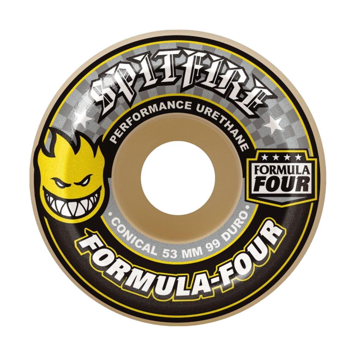 Spitfire F4 99 Conical Yellow Print 52mm - Venue Skateboards