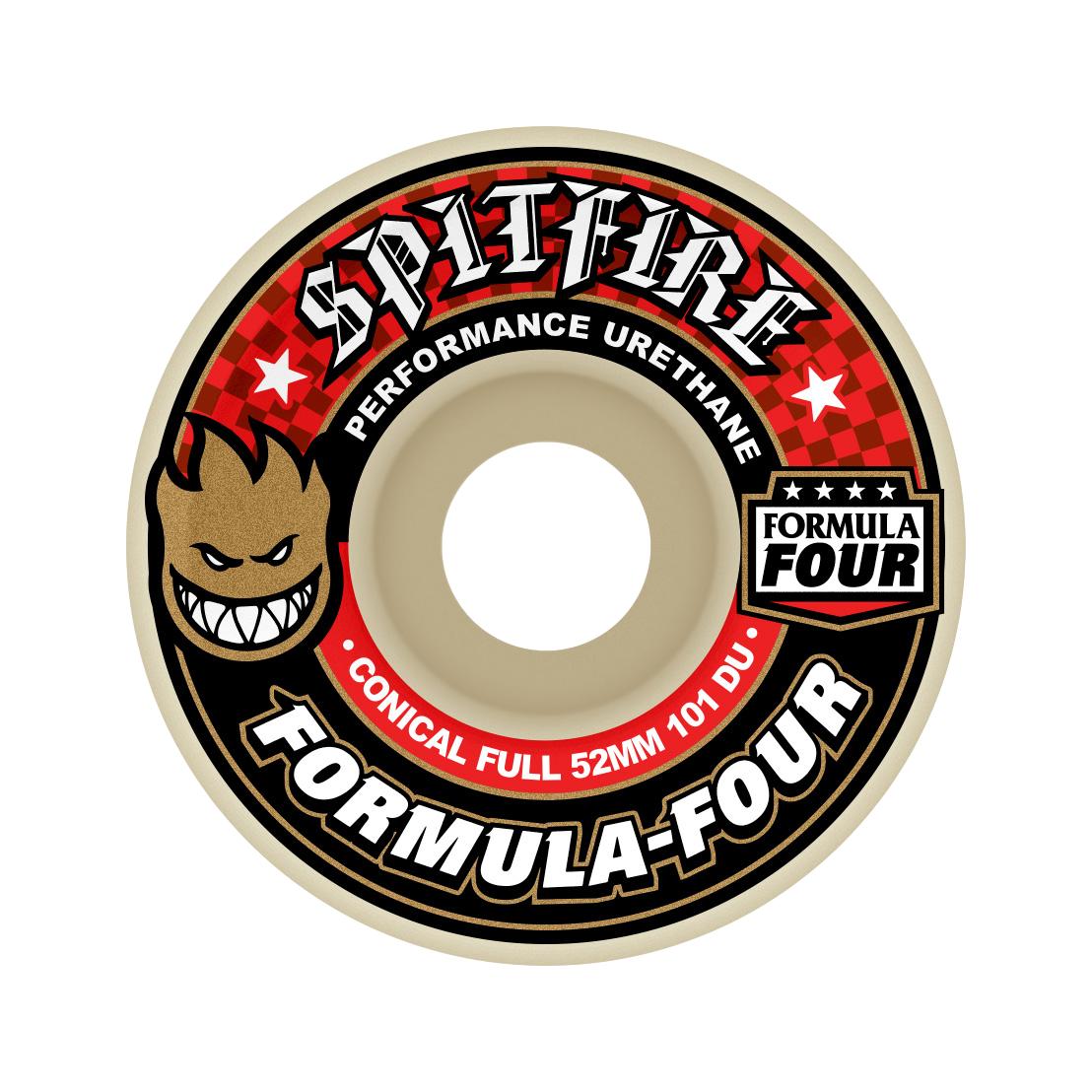 Spitfire F4 101a Conical Full 53mm White Red - Venue Skateboards